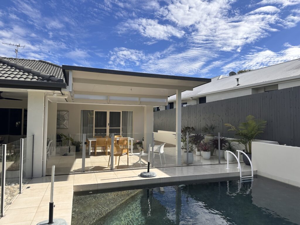 flyover box gutter patio side view mooloolaba coastal patios