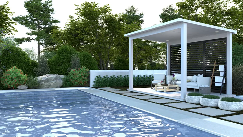 Freestanding patio in a Sunshine Coast backyard